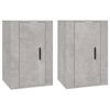 vidaXL Vegghengte TV-benker 2 stk betonggr&aring; 40x34,5x60 cm