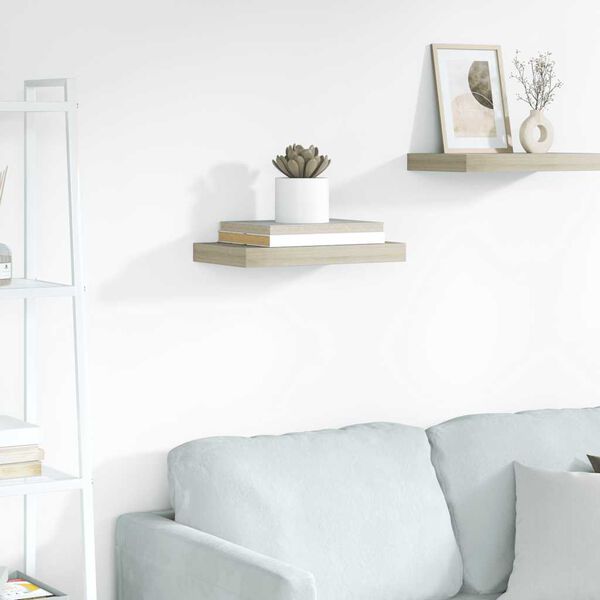 vidaXL Flytende vegghylle eik 40x23x3,8 cm MDF