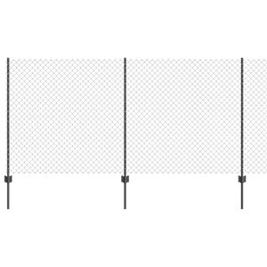 vidaXL Kjettinggjerde med stolpe 10 x 1,2 m PVC-belagt st&aring;l Gr&aring; Mesh