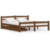 vidaXL Sengeramme med 2 skuffer honningbrun heltre furu 160x200 cm