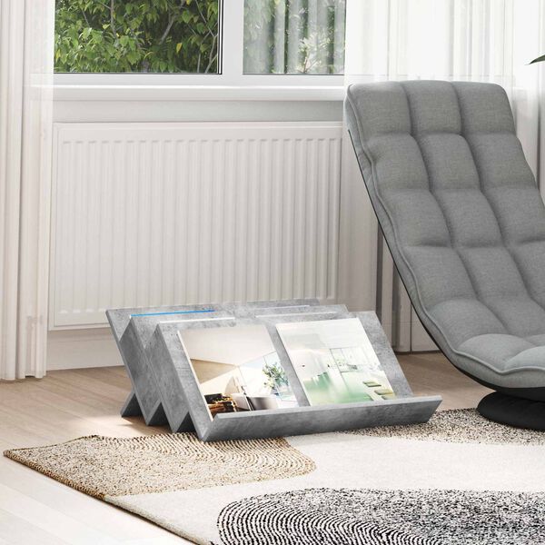 vidaXL Magasinreol Betonggr&aring; 65 x 53 x 28,5 cm Konstruert tre