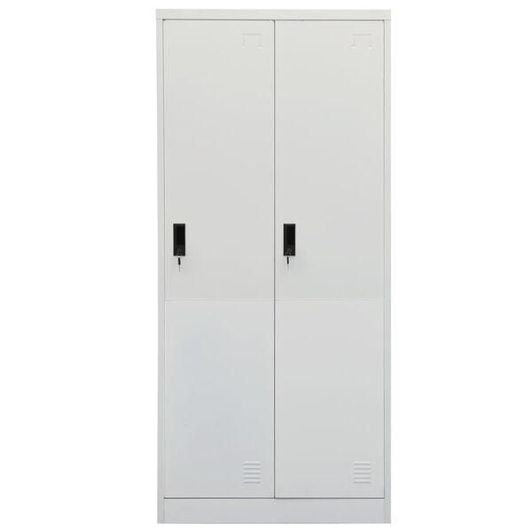 vidaXL Garderobe lysegr&aring; 80x50x180 cm st&aring;l