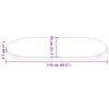 vidaXL Bordplate 110x55x2,5 cm heltre furu oval