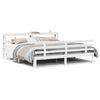 vidaXL Sengeramme med hodegavl hvit 200x200 cm heltre furu