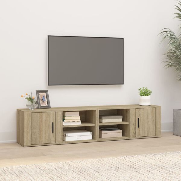 vidaXL TV-benker 2 stk sonoma eik 80x31,5x36 cm konstruert tre