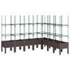 vidaXL Plantekasse med espalier brun 200x160x142,5 cm PP