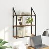 vidaXL Vegghylle med hylle Gamle tre 60 x 21 x 78,5 cm Konstruert tre