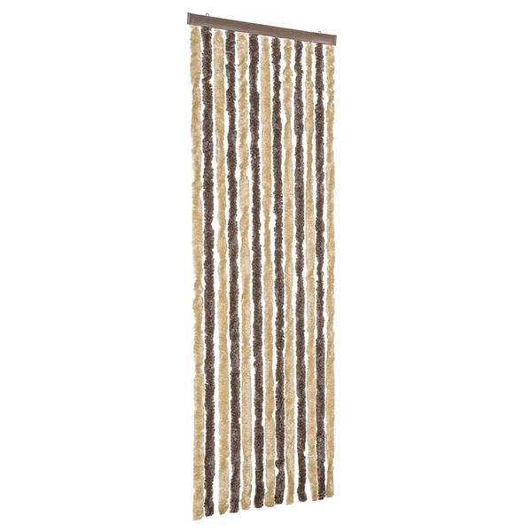 vidaXL Fluegardin m&oslash;rkebrun og beige 56x200 cm chenille