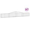 vidaXL Gabionkurver buede 7 stk 400x30x40/60 cm galvanisert jern