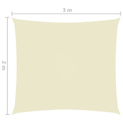 vidaXL Solseil oxfordstoff rektangulær 2x3 m kremhvit