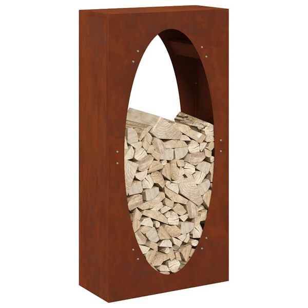 vidaXL Vedstativ 50x23x100 cm oksidert st&aring;l