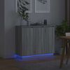 vidaXL LED sideboard Gr&aring; Sonoma 90 x 32 x 75 cm Konstruert tre