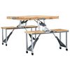 vidaXL Foldbart campingbord med 4 seter stål aluminium