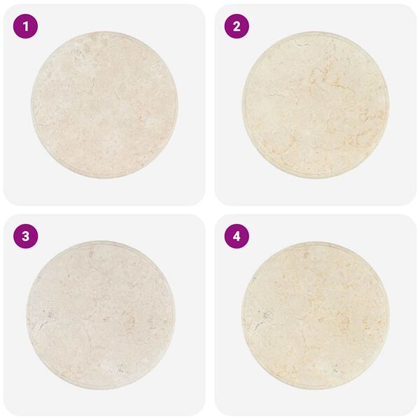 vidaXL Bordplate kremhvit Ø50x2,5 cm marmor