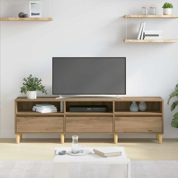 vidaXL TV-skap med skuff Artisan Eik 150 x 30 x 45 cm Konstruert tre