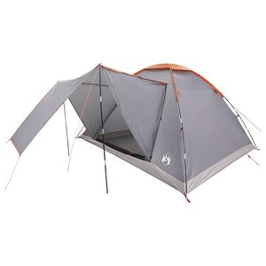 vidaXL Camping Telt Gr&aring; og Oransje 6 personer Polyester og st&aring;l
