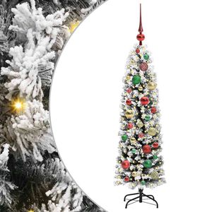 vidaXL Kunstig juletre med 150 LED gr&oslash;nn 120 cm PVC og st&aring;l og plast