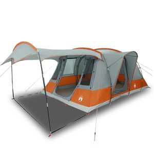 vidaXL Tunneltelt for camping 5 personer gr&aring; og oransje vanntett