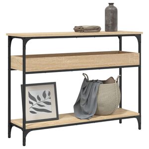 vidaXL Konsollbord med hylle Sonoma eik 100x29x75cm konstruert tre