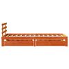 vidaXL Sengeramme med skuffer voksbrun 75x190 cm heltre furu