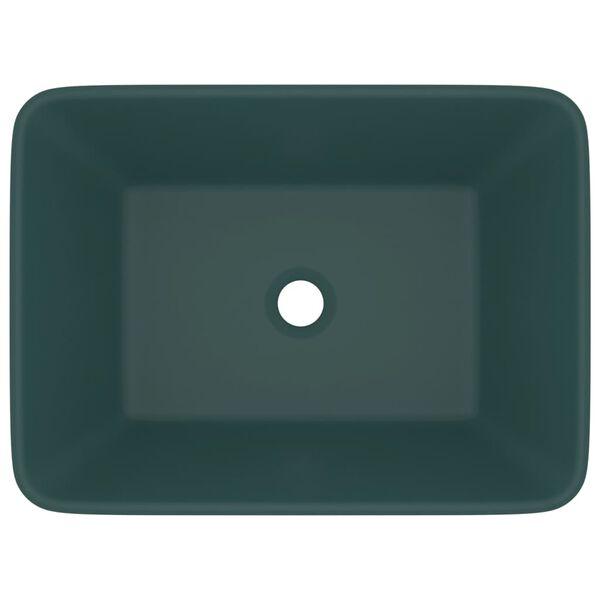 vidaXL Luksuriøs servant matt mørkegrønn 41x30x12 cm keramisk