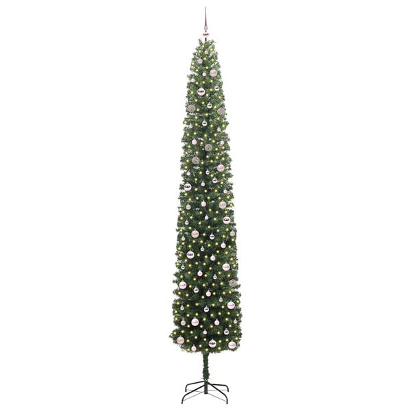 vidaXL Kunstig juletre med 300 LED gr&oslash;nn 300 cm PVC og st&aring;l og plast