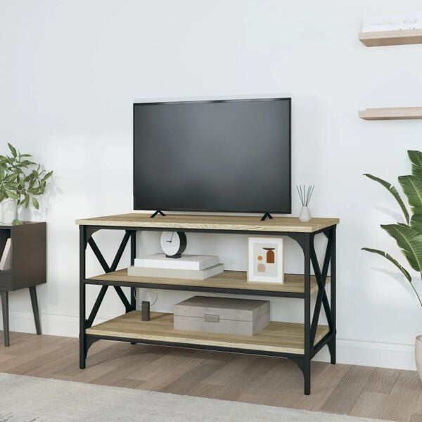 vidaXL TV-benk sonoma eik 80x40x50 cm konstruert tre