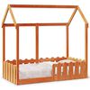 vidaXL Barneseng med tak voksbrun 70x140 cm heltre furu