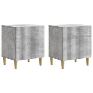vidaXL Nattbordskap 2 stk. Betonggr&aring; 43 x 34,5 x 50 cm Konstruert tre