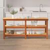 vidaXL Arbeidsbenk Vokset Brun 181.5 x 50 x 80 cm Massiv furu