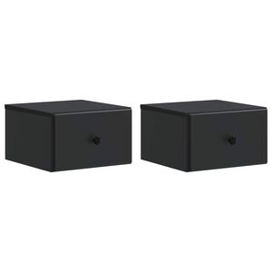 vidaXL Vegghengt Nattbord 2 stk. Svart 34,5 x 33 x 20 cm