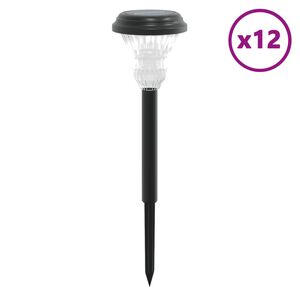 vidaXL Soldrevne lamper med jordplugg 12 stk hvit