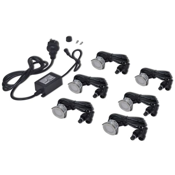 vidaXL LED-bakkelys 6 stk varmhvit