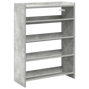 vidaXL Skohylle betonggr&aring; 60x25x81 cm konstruert tre