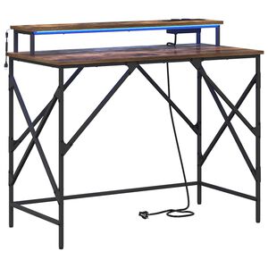vidaXL Skrivebord R&oslash;kt eik 100 x 50 x 86,5 cm Konstruert tre