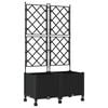 vidaXL Hageplanter med espalier og hjul 2 stk. Svart 80 x 40 x 149 cm