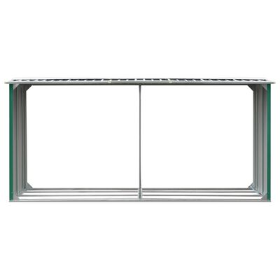 vidaXL Vedskjul galvanisert stål 330x92x153 cm grønn