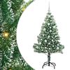 vidaXL Kunstig Julesekk Sn&oslash; Flocket med LED Lys Gr&oslash;nn og hvit 120 cm