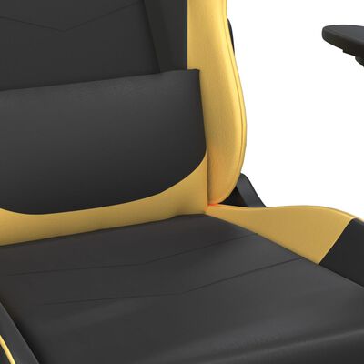 vidaXL Gamingstol med fotstøtte svart og gull kunstskinn