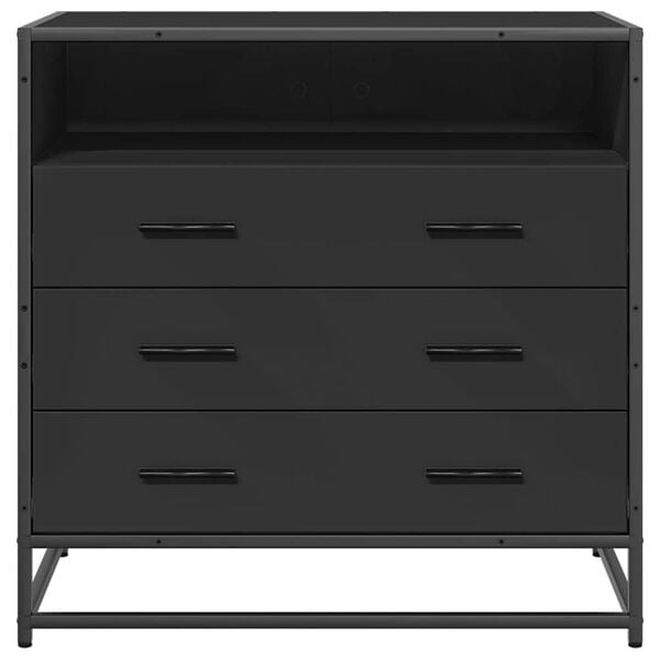 vidaXL Kommode svart 70x41x70 cm konstruert tre