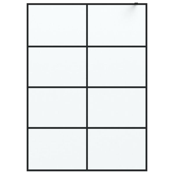 vidaXL Dusjvegg svart 140x195 cm frostet ESG-glass