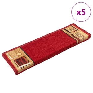 vidaXL Selvklebende trappematter 5 stk 65x21x4 cm r&oslash;d