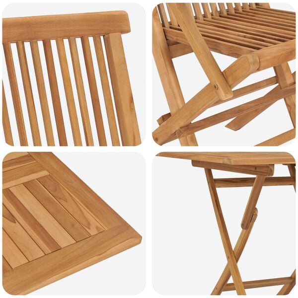 vidaXL Hage Spisegruppe 3 pcs Brun Heltre teak