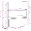 vidaXL Justerbar skrivebordshylle r&oslash;kt eik 40x17x41 cm konstruert tre