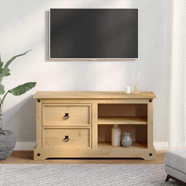 vidaXL TV-benk Corona 100x40x52 cm heltre furu
