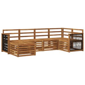 vidaXL Seksjonssofa Sett 5 pcs Naturlig Solid akasietre