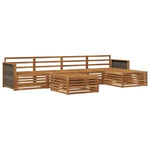 vidaXL Utend&oslash;rs sofa-sett 6 pcs Naturlig Solid akasietre