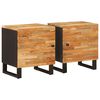 vidaXL Nattbordskap 2 pcs Brun 40 x 33 x 46 cm Massiv mango tre