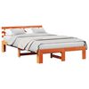 vidaXL Sengestamme med hodegjerde Vokset Brun 140 x 190 cm Massiv furu