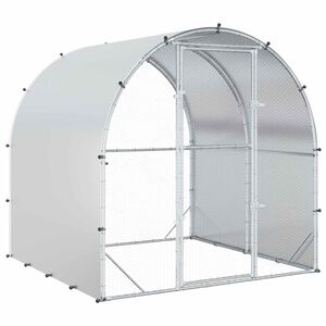 vidaXL H&oslash;nsehus S&oslash;lv 200 x 200 x 200 cm Galvanisert st&aring;l
